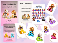 Load image into Gallery viewer, ABC Flashcards A–Z | Uppercase & Lowercase Alphabet Cards | Preschool Printable Ages 3–6