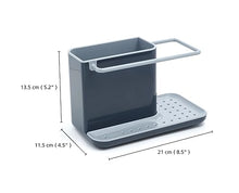 Load image into Gallery viewer, Joseph Joseph Caddy Kitchen Sink Area Organiser with Sponge Holder and Cloth Hanger - Grey