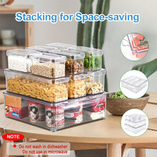Load image into Gallery viewer, KUMD 10 Pack Fridge Organisers, Stackable Fridge Storage Containers with Lids, BPA-Free, Clear Fruit Storage Container for Fridge Organiser, Keep Food, Fruit, Vegetables Fresh