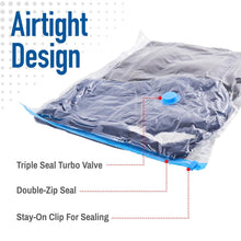 Load image into Gallery viewer, Spacesaver Jumbo Vacuum Storage Bags for Clothes - 100 x 80 cm Vacuum Bags and Space Saver for Comforters and Blankets - Compression Seal for Closet Organization with Hand Pump for Travel - Pack of 6