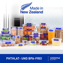 Load image into Gallery viewer, Sistema KLIP IT PLUS Leakproof Food Storage Containers | 1 L | AirtightStackable & Nestable Meal Prep Containers with Lids | School Lunch Boxes | 3 Count