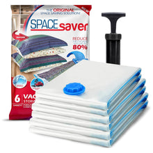 Load image into Gallery viewer, Spacesaver Jumbo Vacuum Storage Bags for Clothes - 100 x 80 cm Vacuum Bags and Space Saver for Comforters and Blankets - Compression Seal for Closet Organization with Hand Pump for Travel - Pack of 6