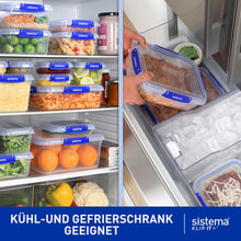 Load image into Gallery viewer, Sistema KLIP IT PLUS Leakproof Food Storage Containers | 1 L | AirtightStackable & Nestable Meal Prep Containers with Lids | School Lunch Boxes | 3 Count
