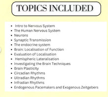 Load image into Gallery viewer, AQA A-level Psychology full condensed notes: BIOPSYCHOLOGY printable white background