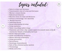 Load image into Gallery viewer, AQA A-level Sociology notes: Crime and Deviance White background printable