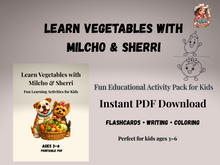Load image into Gallery viewer, Vegetables Activity Pack Ages 3–6 | Flashcards, Writing & Colouring Worksheets | Preschool Printable