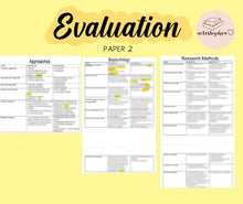 Load image into Gallery viewer, FULL AQA A Level Psychology Evaluation for Paper 1, 2 & 3 Bundle