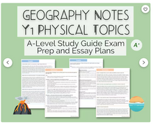 Load image into Gallery viewer, A-Level Geography Revision Guide | Year 1 Physical Topics | Exam Question and Essay Plans | A* Grade Answers