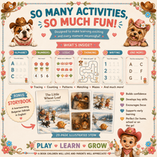Load image into Gallery viewer, Fun Learning Challenges for Ages 5–6 | Maths, Literacy, Logic & Tracing Activities + Bonus “The Little Wheat Loaf” Storybook
