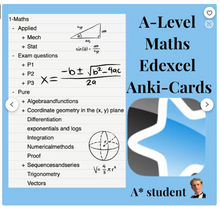 Load image into Gallery viewer, A level Maths Anki Flashcards & Complete Past paper Bank, Edexcel, Made by A* Student