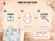 Load image into Gallery viewer, Detective Mystery Activity Pack Ages 4–7 | The Missing Cookies Mystery | 17 Logic, Clue & Puzzle Activities