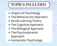 Load image into Gallery viewer, AQA A-level Psychology full condensed notes: APPROACHES white background printable