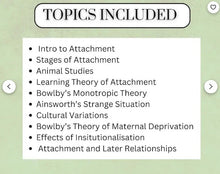 Load image into Gallery viewer, AQA A-Level Psychology Complete Handwritten Notes: ATTACHMENT
