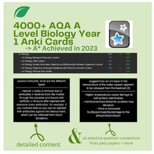Load image into Gallery viewer, AQA A Level Biology Anki Flashcards (Year 1 Only) - From an A* Student