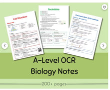 Load image into Gallery viewer, OCR A-level Biology Revision Notes Year 1 + 2