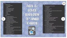 Load image into Gallery viewer, AQA A Level Biology A* Anki Decks Flashcards Cards