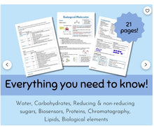 Load image into Gallery viewer, OCR A A-level Biology Biological Molecules Revision Notes