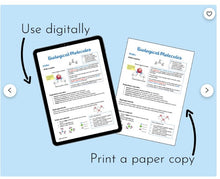 Load image into Gallery viewer, OCR A A-level Biology Biological Molecules Revision Notes