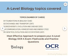 Load image into Gallery viewer, Biology A Level OCR A Exam Anki Cards For Student Flashcards Biology Practice Questions 2024 Revision Notes Study Resources OCR Anki Deck

