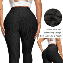 Load image into Gallery viewer, Women TIK Tok Leggings Bubble Textured Leggings Butt Lifting Yoga Pants Black Amazon Banned