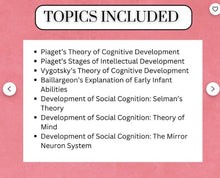 Load image into Gallery viewer, AQA A-level Psychology Notes: COGNITION & DEVELOPMENT printable