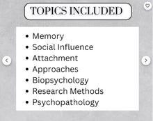 Load image into Gallery viewer, AQA A-Level Psychology: Complete year one (white background) handwritten condensed notes