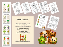 Load image into Gallery viewer, Vegetables Activity Pack Ages 3–6 | Flashcards, Writing & Colouring Worksheets | Preschool Printable
