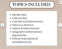Load image into Gallery viewer, AQA A-level Psychology notes: ISSUES & DEBATES white background printable