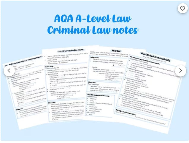AQA A-Level Law - Criminal Law Notes