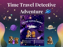 Load image into Gallery viewer, Time Travel Detective Mystery for Kids | History, Logic & Secret Code Adventure | Prehistoric Times to the Future