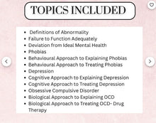 Load image into Gallery viewer, AQA a-level Psychology full condensed notes: PSYCHOPATHOLOGY white background printable