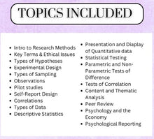 Load image into Gallery viewer, AQA A-Level Psychology Complete Handwritten Notes: RESEARCH METHODS