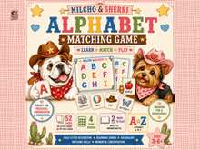 Load image into Gallery viewer, Alphabet Matching Game A–Z | 52 Letter & Picture Cards, 4 Game Boards & Memory Game | Early Literacy Printable
