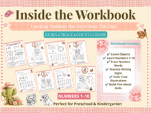 Load image into Gallery viewer, Numbers 1–10 Preschool Workbook | Counting, Tracing & Number Writing Activities | Ages 3–6