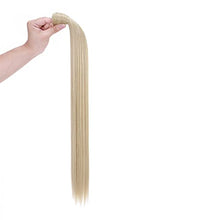 Load image into Gallery viewer, S-noilite® Trendy 26"(66cm) Straight Ash Blonde mix Bleach Blonde Wrap Around Ponytail Clip in Hair Extension Strap Pony Tail Long Popluar Style