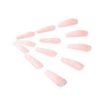 Load image into Gallery viewer, Brishow Coffin False Nails Long Fake Nails Nude Press on Nails Ballerina Acrylic Stick on Nails 24pcs for Women and Girls