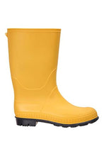 Load image into Gallery viewer, Mountain Warehouse Plain Kids Wellies - Durable Sole Childrens Wellington Boots, PVC Outer Rain Shoes, Soft Jersey Lined - for School, Walking, Outdoors Mustard Kids Shoe Size 11 UK