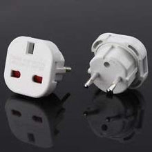 Load image into Gallery viewer, Q4U Q4UW2 Travel Adaptor White UK to EU Convert Power UK plug 3 pin to European Plug 2 Pin, Pack of 2