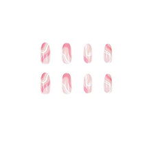 Load image into Gallery viewer, SJOAUET Coffin False Nails with Glue Stickers, Nude Pink Medium Fake Nails, 24PCS Luvehandicraft Short Ballerina Acrylic Press On nails, Stick On Nail for Women and Girls No Glue Included