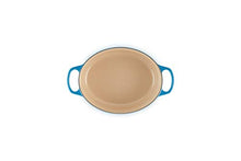 Load image into Gallery viewer, LE CREUSET Signature Enamelled Cast Iron Oval Casserole Dish With Lid, 31 cm, 6.3 Litre, Marseille Blue, 211783120