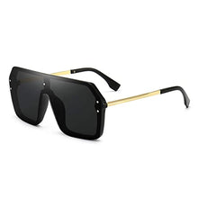 Load image into Gallery viewer, Oversized Sunglasses for Women Men Classic Trendy Flat Top Sunglasses UV400 Protection Black