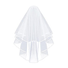 Load image into Gallery viewer, Amerson Bridal Veil Wedding Vails Women's Simple Short Wedding Veils for Brides with Comb for Brides Shower Bachelorette Hen do Night Party Chucky Costume Halloween Girls First Communion (White)