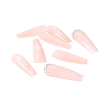 Load image into Gallery viewer, Brishow Coffin False Nails Long Fake Nails Nude Press on Nails Ballerina Acrylic Stick on Nails 24pcs for Women and Girls