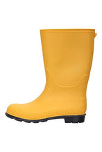 Load image into Gallery viewer, Mountain Warehouse Plain Kids Wellies - Durable Sole Childrens Wellington Boots, PVC Outer Rain Shoes, Soft Jersey Lined - for School, Walking, Outdoors Mustard Kids Shoe Size 11 UK