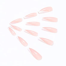 Load image into Gallery viewer, Brishow Coffin Long False Nails Fake Nails Pink Ballerina Acrylic Press on Nails Full Cover Stick on Nails 24pcs for Women and Girls