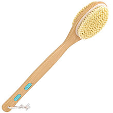 Load image into Gallery viewer, Back Scrubber for Shower with Long Wooden Handle,Body Brush for Exfoliating Skin with Soft and Stiff Bristles,Shower Brush Bath Brush Body Scrubber for Wet or Dry Brushing