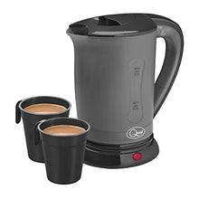 Load image into Gallery viewer, Quest 35690 Compact Travel Kettle / 0.5 litres / 600 Watt / Dual Voltage / Indicator Light / Includes 2 Cups / Black