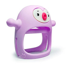 Load image into Gallery viewer, Smily Mia Penguin Buddy Never Drop Silicone Baby Teething Toy for 0-6month Infants, Baby Chew Toys for Sucking Needs, Hand Pacifier for Breast Feeding Babies, Car Seat Toy for New Born,Light Purple