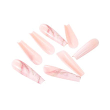 Load image into Gallery viewer, Brishow Coffin False Nails Long Fake Nails Gold Foil Press on Nails Ballerina Acrylic Stick on Nails 24pcs for Women and Girls