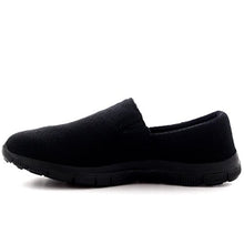 Load image into Gallery viewer, Womens Walking Lightweight Casual Mesh Slip On Loafer Sports Trainers - Black - UK3/EU36 - BS0175